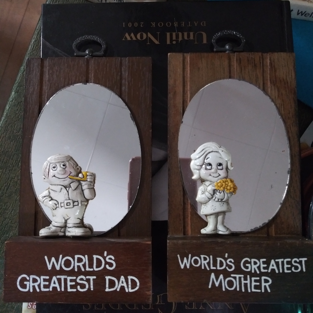 Vintage mirror plaques